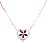 1/6CTW-DIA ANA M 1/4CTW-MQ-RU NAT GEM NECKLACE (18 INCH)